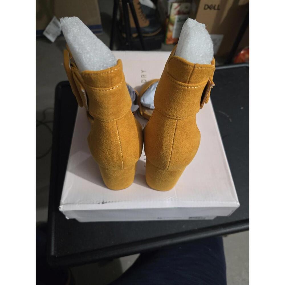 Chinese Laundry Rumor Yellow Micro Suede Block Heel Sandals Size 5.5 - Picture 4 of 5